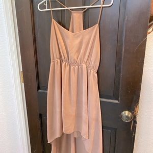 Blush pink , subtle hi-lo dress